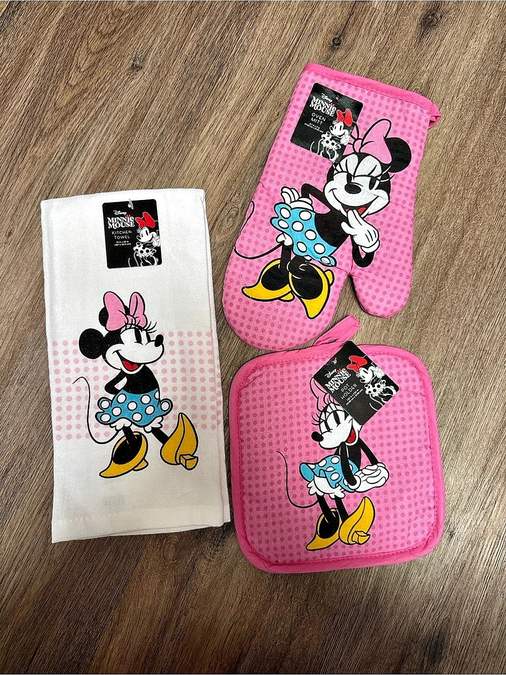 Disney Minnie Mouse Kitchen Towel Oven Mitt and Pot Holder Set & Pot Holder Set